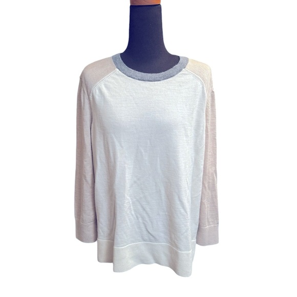MERINO WOOL BANANA REPUBLIC Crew Neck Women’s Sweater Quiet Luxury Neutral EUC - Picture 5 of 15